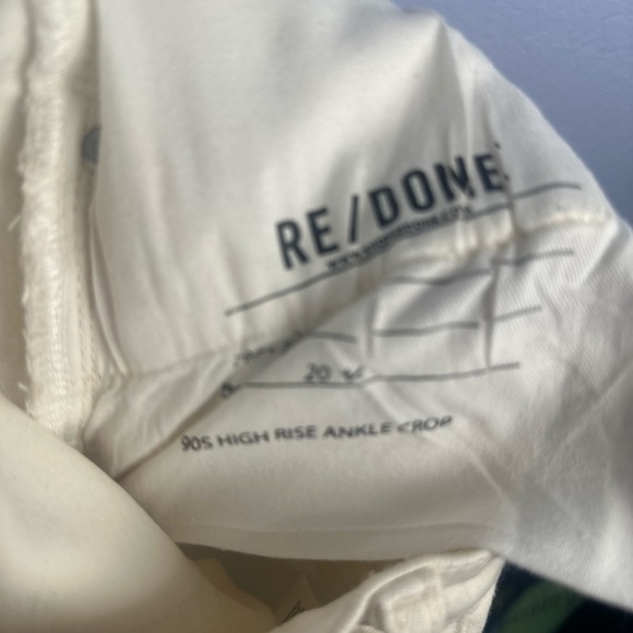 Re/Done White 90’s High Rise Ankle Crop Cotton Stretch Skinny Jeans Size 26 - Picture 2 of 8